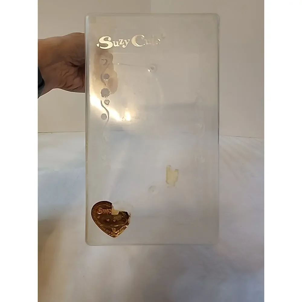 Vtg 1964 Suzy Cute Drink N Wet Doll Crib & Clear Case Topper